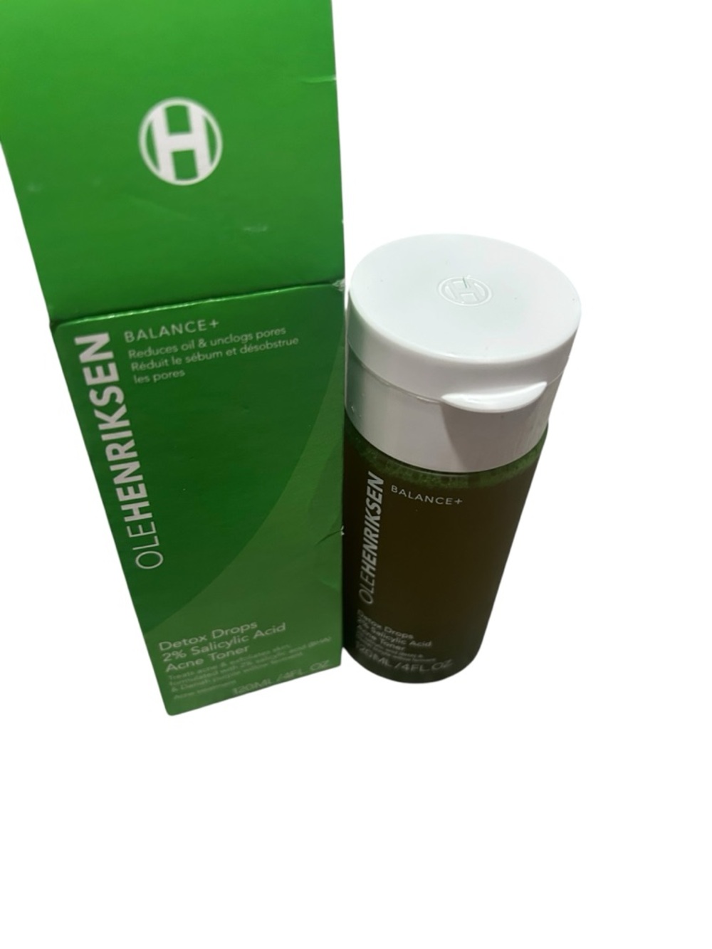 Ole Henriksen Green Acne Toner Bottle with White Cap